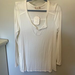 NEW- long sleeve white shirt. Size Large